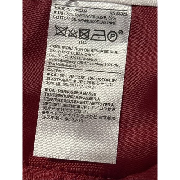 Banana Republic Women's Red Sloan Curvy Fit Flat Front Dress Pants Size 16 - Picture 6 of 6